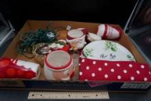 Christmas Mugs, Plate, Trinket Box, Christmas Lights, Napkins & Linen