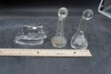 Glass Phone Figurines & Glass Iron Figurine