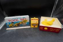 Handy Andy Tool Set, Jackpot & Fisher-Price Music Box Record Player