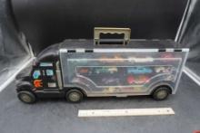 Black Semi Truck Car Case W/ Toy Cars