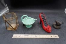 Candle Holder, High Heel Ring Holder, Bird Figurine & Decorative Jewelry Holder