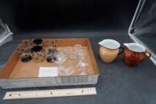 Polka-Dot Mini Glasses, Candle Holder, Creamers & Orrefors Swedish Nut Dishes