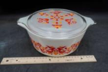 Pyrex Red Bird Friendship Covered Casserole