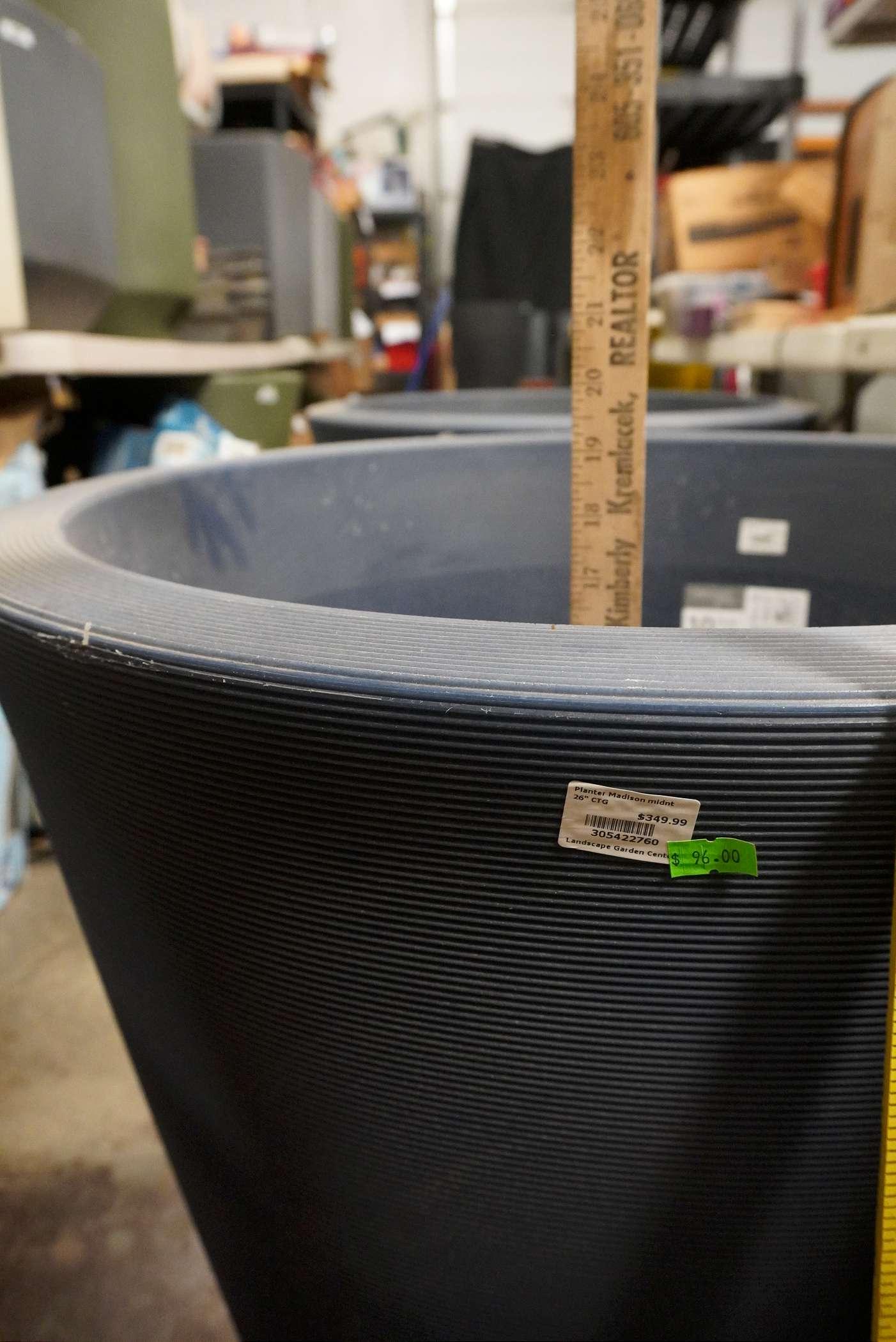 26" Madison Midnight Planter (Using Yardsticks To Measure)