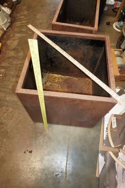 Square Steel Planter (Yardsticks Used To Measure)