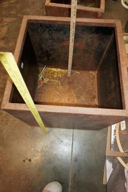 Square Steel Planter (Yardsticks Used To Measure)