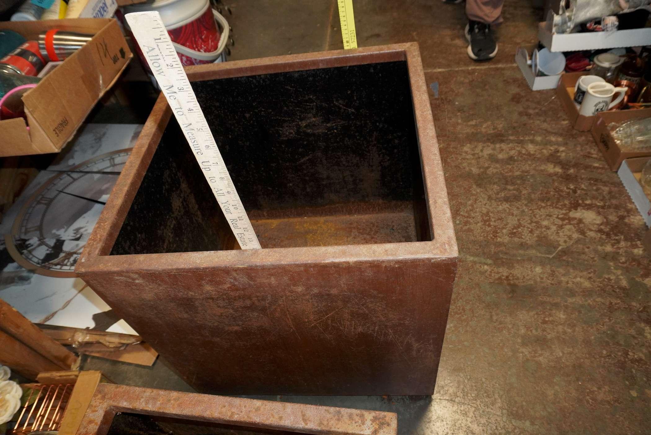 Square Steel Planter (Yardsticks Used To Measure)