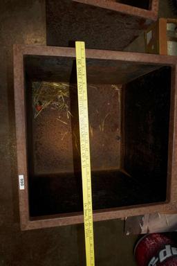 Square Steel Planter (Yardsticks Used To Measure)