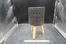 Black Rectangular Designed Footed Planter