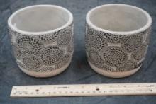 2 - Grey & Black Planters