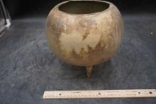 Metal Antique Brass Footed Planter