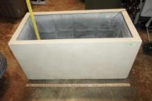 Cream Colored Rectangular Planter (Using Yardsticks To Measure)