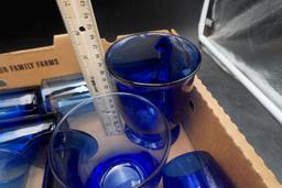 Assorted Blue Glasses