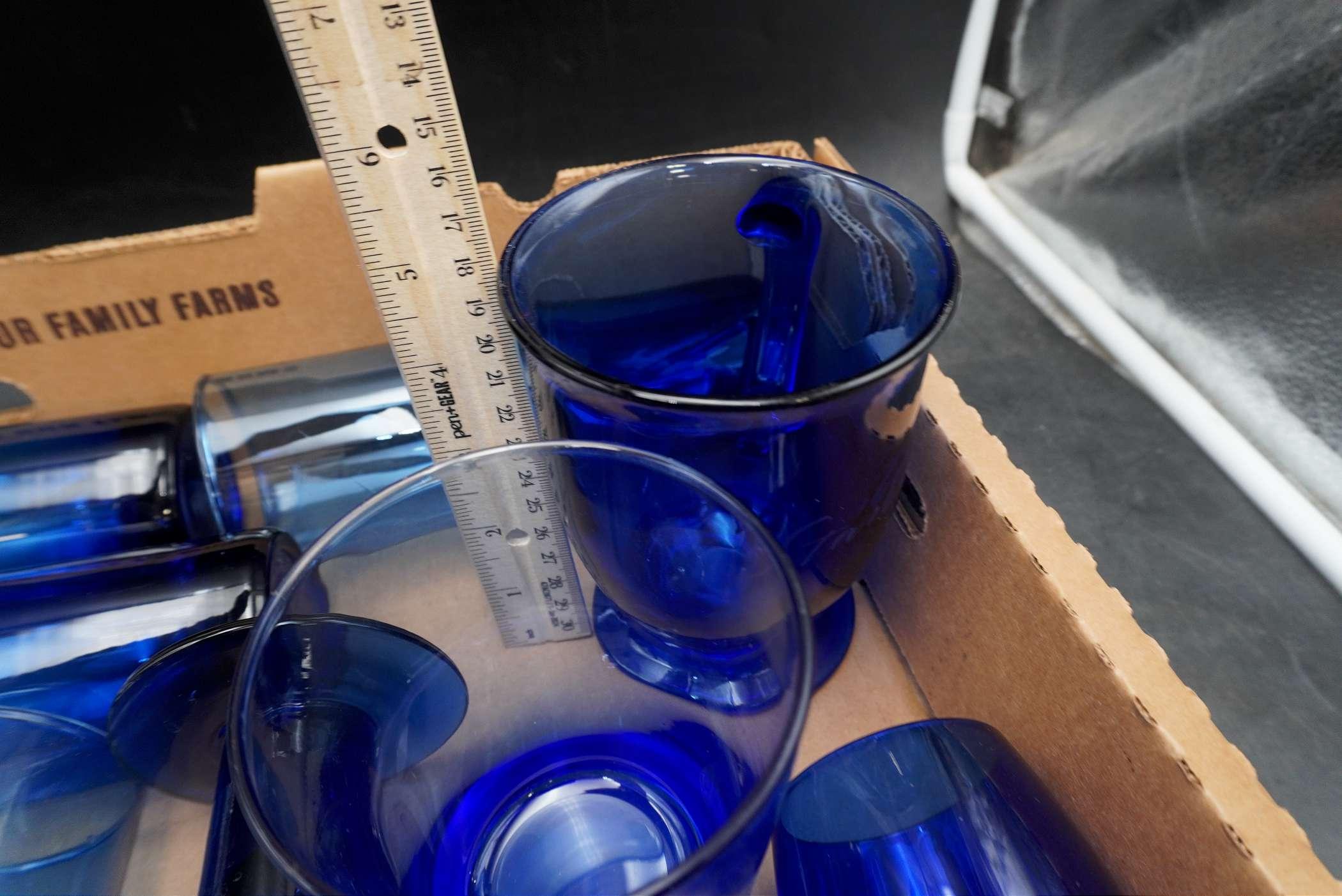 Assorted Blue Glasses