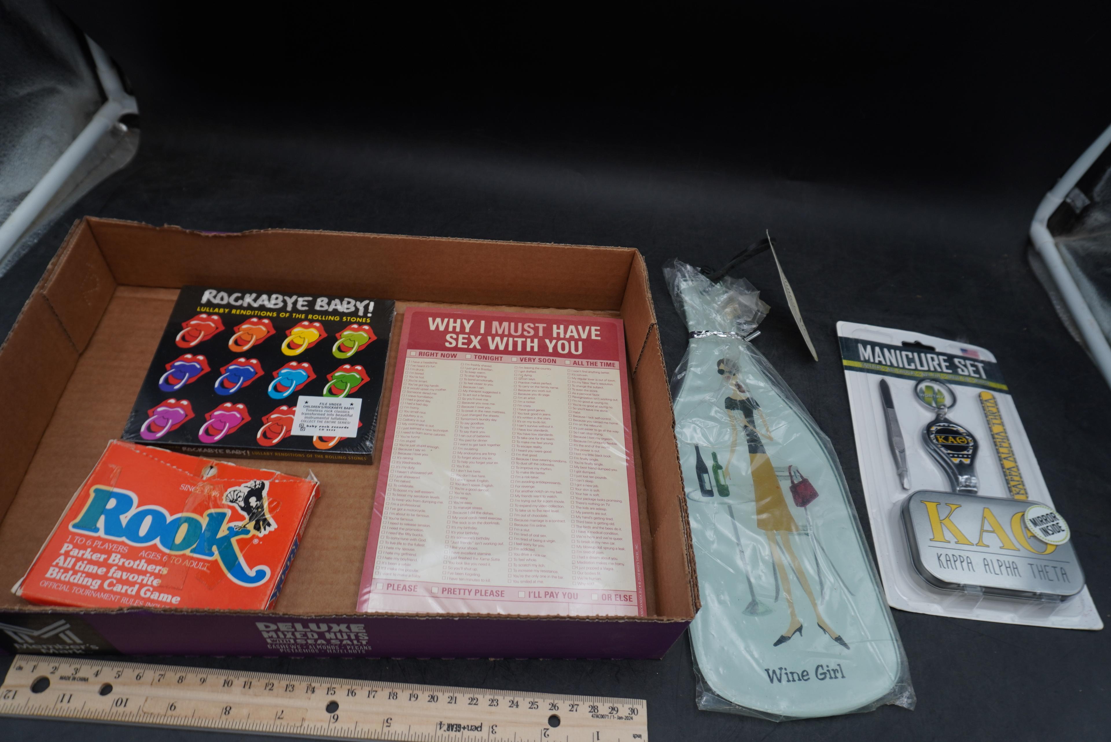 Notepad Checkoff List, Rook, Rockabye Baby!, Wine Girl & Manicure Set
