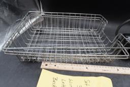 Set Of 3 Wire Letter Baskets & Mini Air Compressor