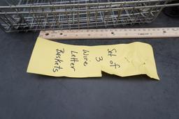 Set Of 3 Wire Letter Baskets & Mini Air Compressor