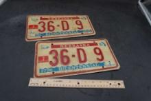 2 - Matching Nebraska License Plates