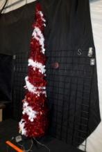 Red & White Tinsel Christmas Tree