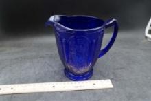 Blue Glass Pitcher