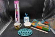 Rolling Pin, Trivet, Mugs & Placemat
