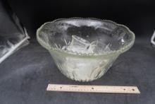 Glass Punch Bowl W/ Glasses