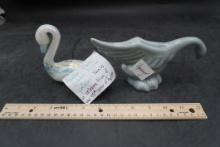 Fenton Swan Signed By Painter & Haeger Bird Figurine