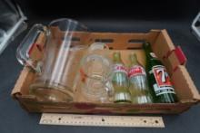 Glass Pitcher, Glass Pop Bottles, Glass Mugs