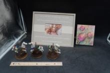 Granddaughter Picture Frame, Carousel Horse Figurines, Small Square Flower Picture
