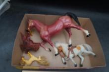 3 Toy Horses & Saddle