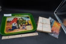 Model A John Deere Tractor Tin, John Steinbeck Book, Iowa Map '77