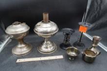 M.C.M. Candlesticks, Silver-Plated Dishes, Lamps One Is B&H)