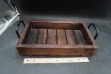 Wooden Tray W/ Metal Handles