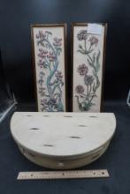 Mid Modern Century Signed Yolande, Drawered Shelf