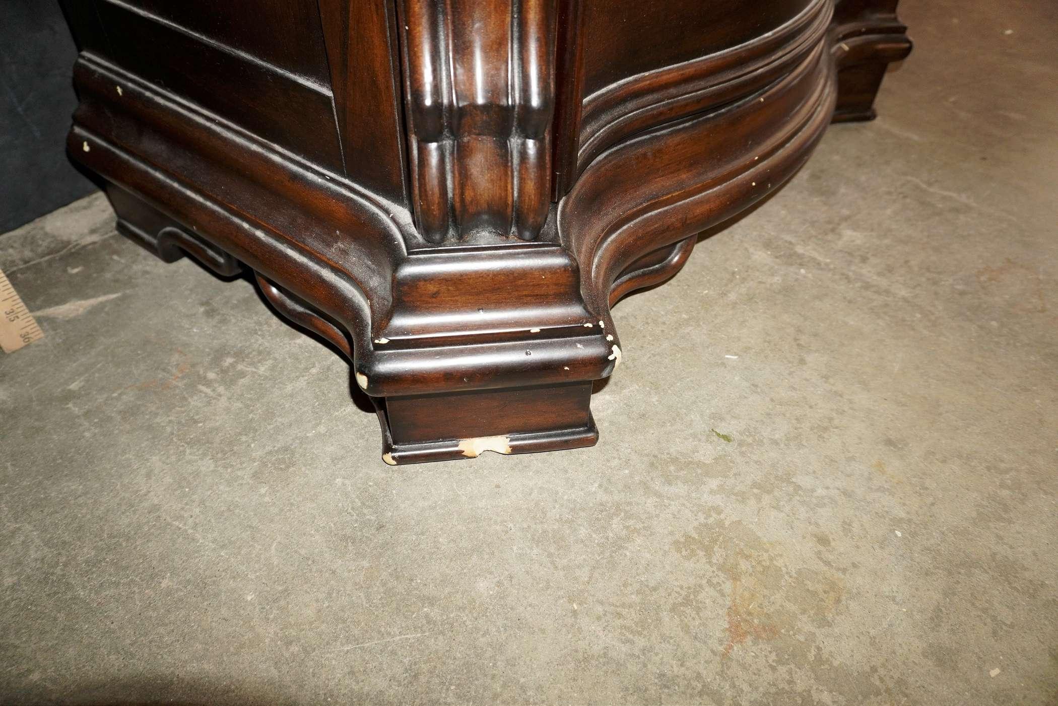 Wooden Chest Of Drawers W/ Stone-Looking Top (Some Damage To Corners)