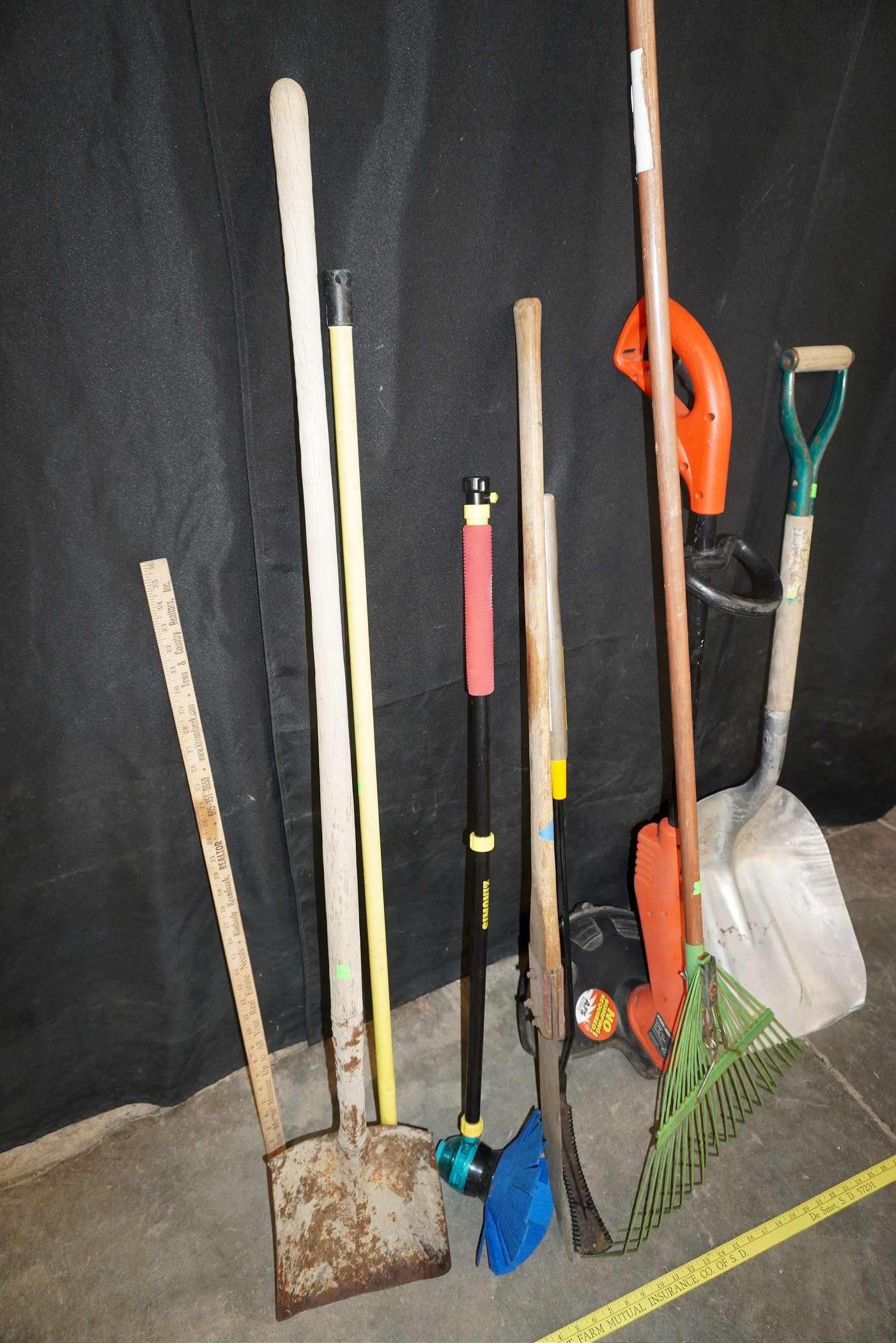 Hand Tools - Weed Eater, Grain Shovel, Rake, Shovel