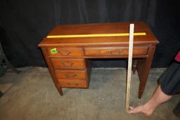 Wooden Desk W/ Sears Kenmore Sewing Machine Built In
