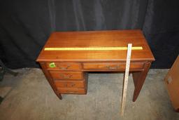 Wooden Desk W/ Sears Kenmore Sewing Machine Built In