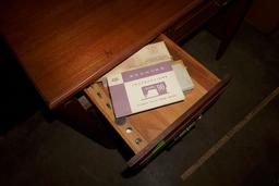 Wooden Desk W/ Sears Kenmore Sewing Machine Built In