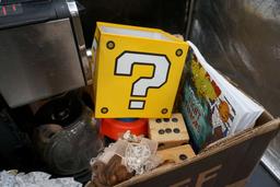 Doll, Question Mark Box, Wooden Dice, Book & Ninja Coffee Maker