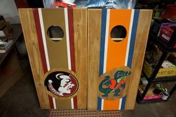 Corn Hole Boards - Florida Gators & Florida State Warriors W/ Bags