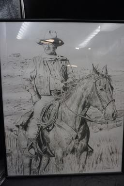 2 - John Wayne Framed Drawings