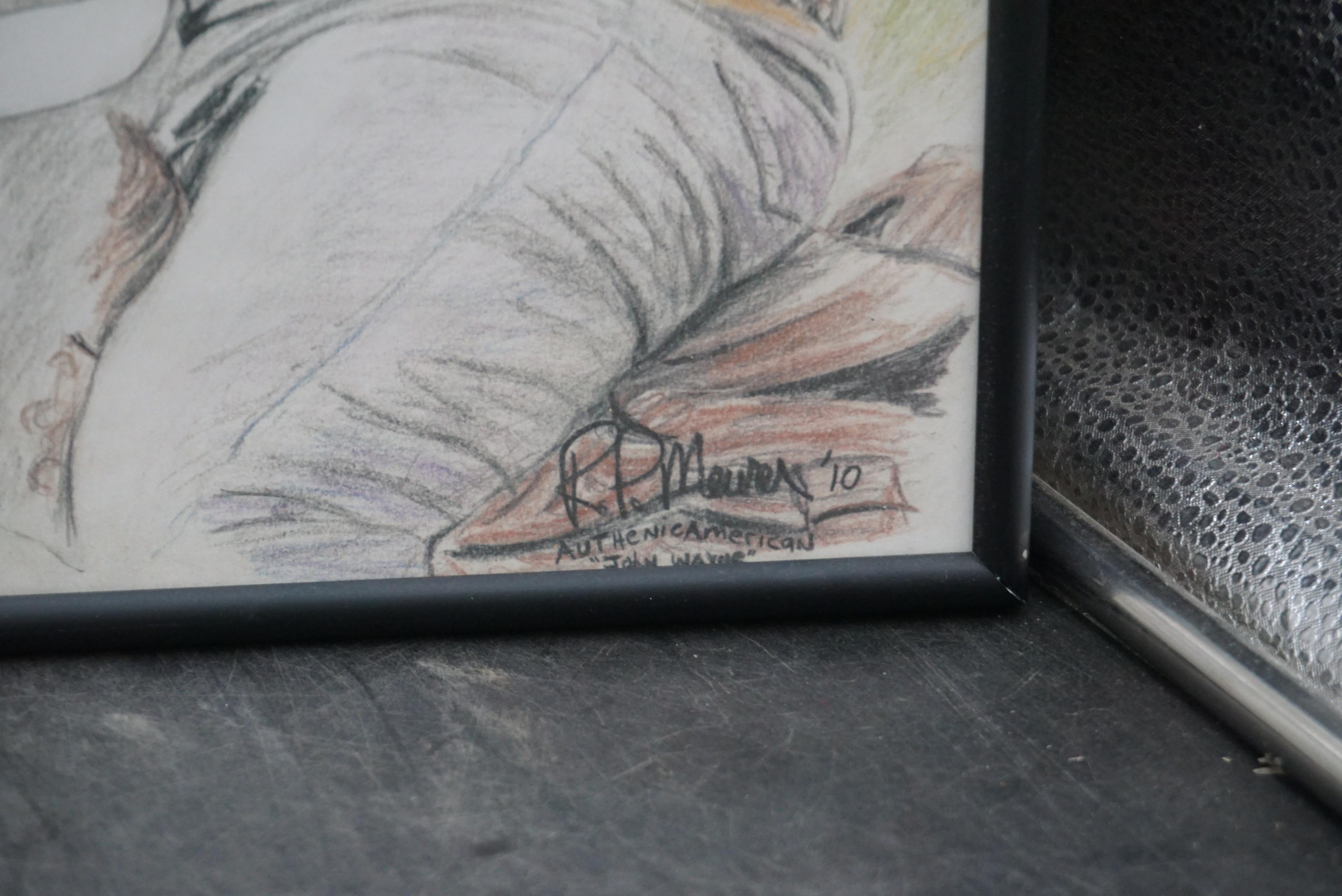 2 - John Wayne Framed Drawings