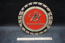 Round Budweiser Lid Metal Sign