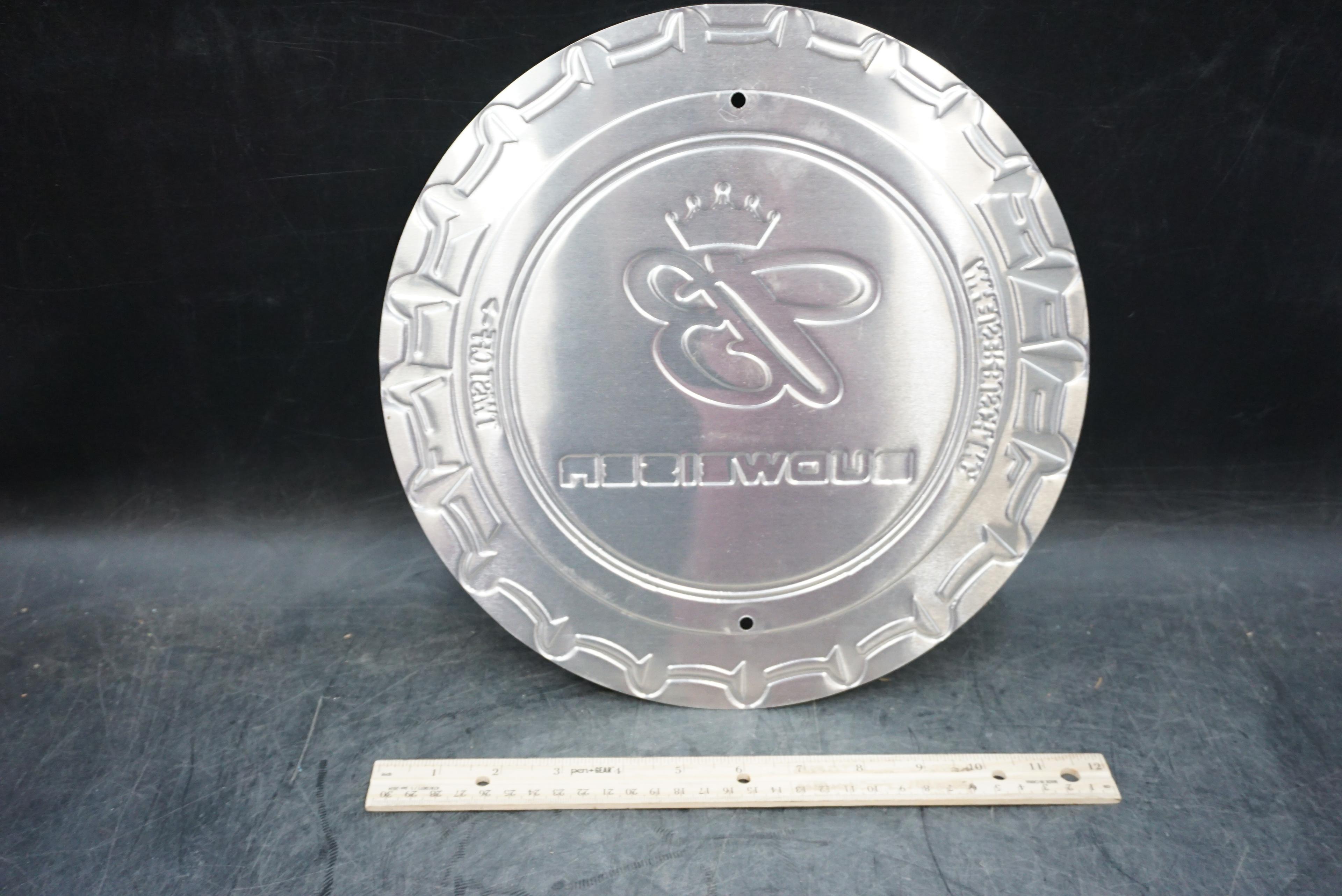 Round Budweiser Lid Metal Sign