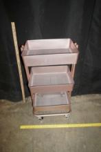 Rose Gold Metal Cart On Wheels