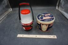 Energizer Lantern & King Leo Stick Candy Tin Container