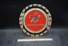 Round Budweiser Lid Metal Sign