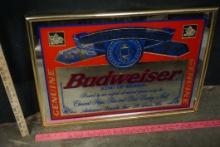 Framed Budweiser Mirror
