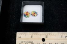 Multi-Colored Flower Earrings